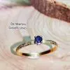 ANELLO ORO GIALLO E ZAFFIRO NATURALE mod. Fedina zaffiro