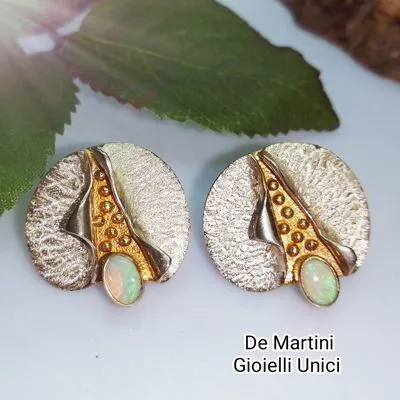 ORECCHINI ARGENTO PLACATO E OPALI AUSTRALIA