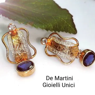 ORECCHINI ARGENTO PLACATO ORO E JOLITI NATURALI