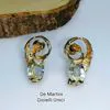 ORECCHINI ORO GIALLO ACQUAMARINA BRASILE mod. RICCIOLO